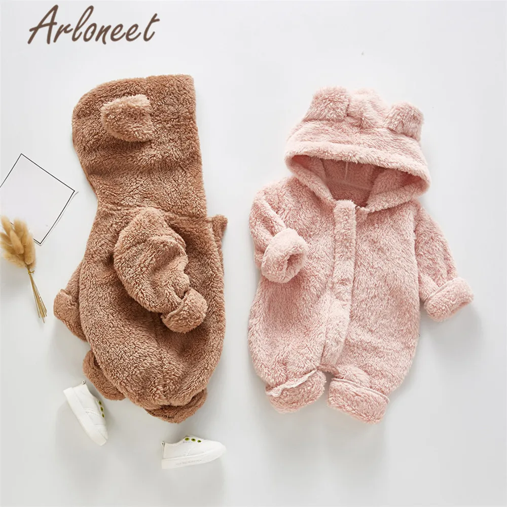 ARLONEET мультфильм пальто новорожденная девочка зимнее комбинезон на молнии с