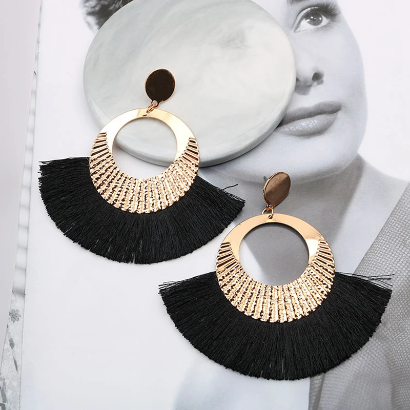 2019 серьги с кисточками в богемном стиле цветные кристаллами роскошные подвески