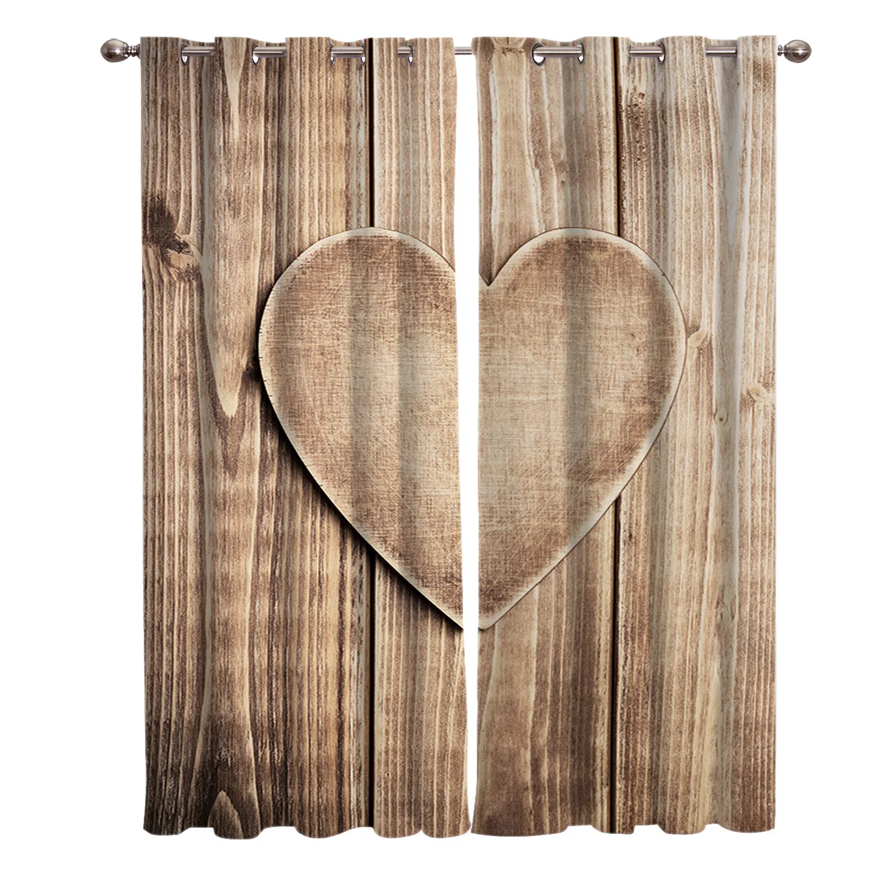 Старинная деревянная доска в форме сердца текстурные оконные шторы занавески