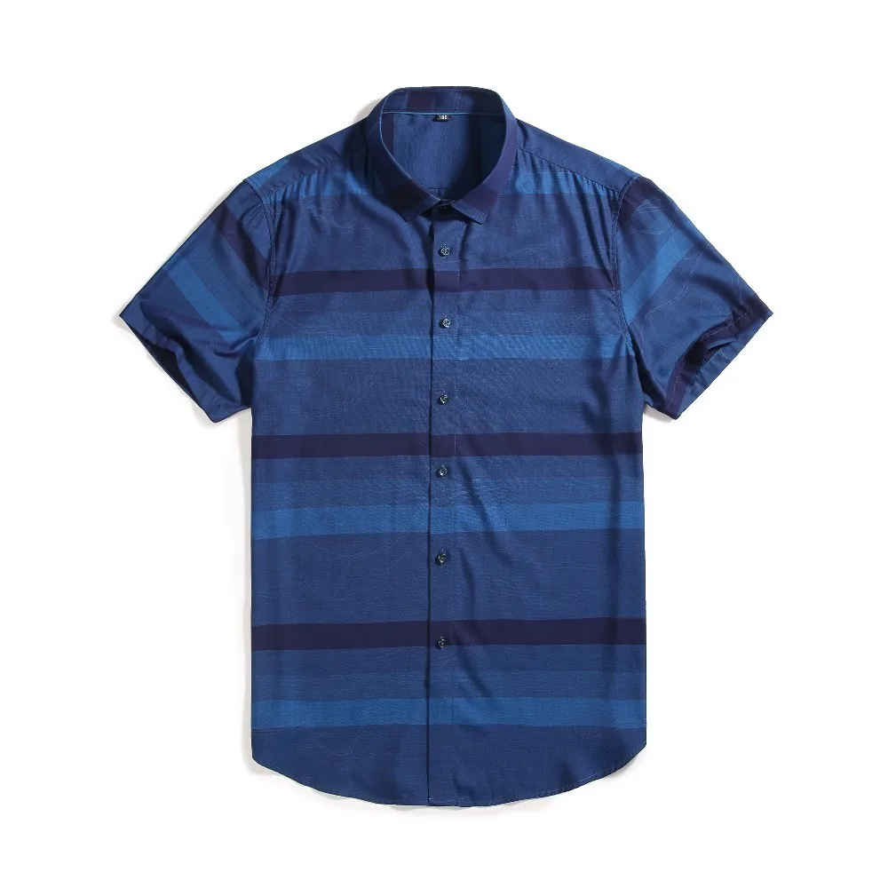 

plus size 8XL 7XL Men Short Sleeve Shirts Male Striped Classic-fit Comfort Soft Casual Button-down Shirt Casual Male Shirt Tops