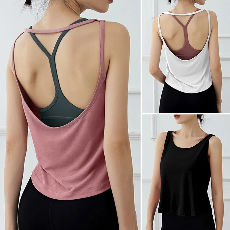 

Women Yoga Top Sexy Activewear Backless Fitness Racerback Tank Tops Shirts Workout Tops