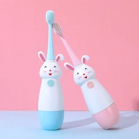 new hot cute rabbit electric toothbrush for children cartoon pattern kids with soft replacement head for baby mouth cleaner
