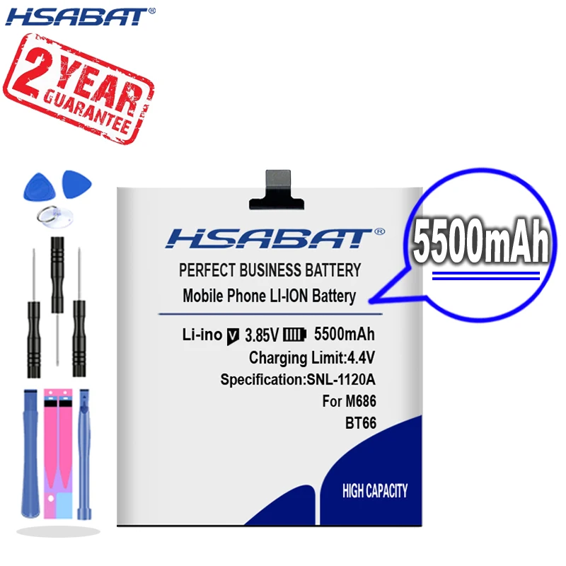 Новое поступление [HSABAT] 5500mAh BT66 Сменный аккумулятор для Meizu PRO 6 Plus PRO6 M686 M686G M686Q |