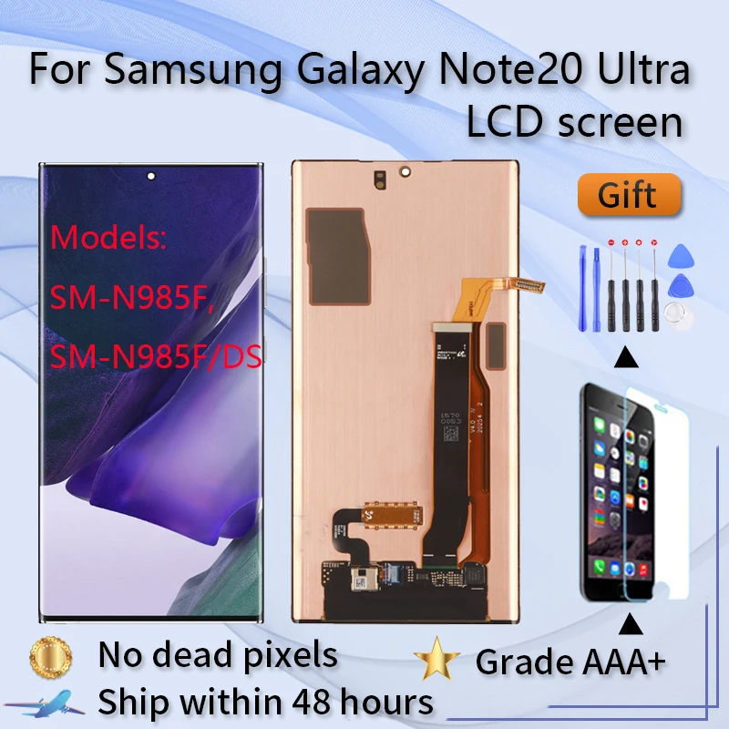 

ЖК-дисплей 6,9 дюйма для Samsung Note 20 Ultra, сенсорный экран, цифровой преобразователь для Samsung Galaxy Note20 Ultra 5GSM-N985F, SM-N985F/DS LCD