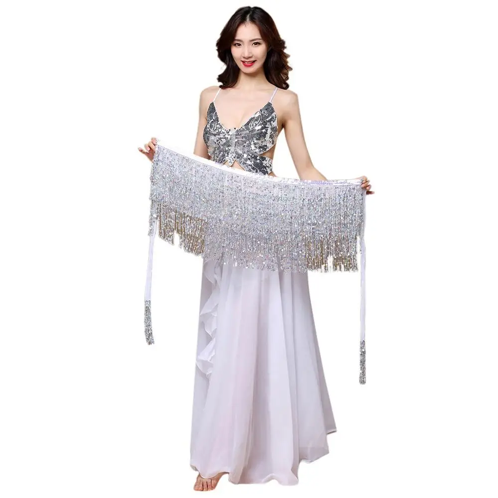 Женский шарфик для танца живота трехрядный аксессуар шарфа юбка с золотистым