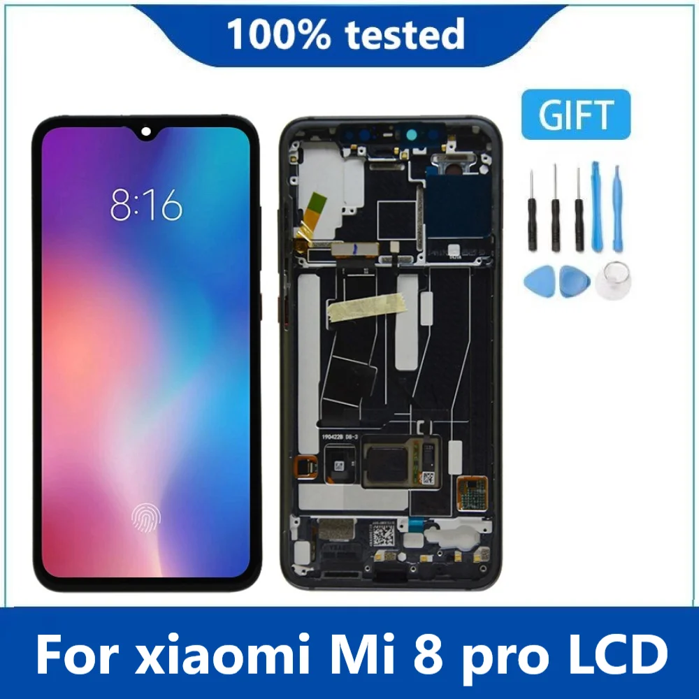 

ЖК-дисплей Amoled для Xiaomi Mi 8 Pro, сенсорный экран с дигитайзером и рамкой для Xiaomi Mi8 Pro, Mi8 Explorer, M1807E8A, ЖК