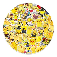 103050pcs pokemon pikachu stickers anime cartoon kawaii waterproof stikers skateboard bicycle guitar laptop kids stiker toys