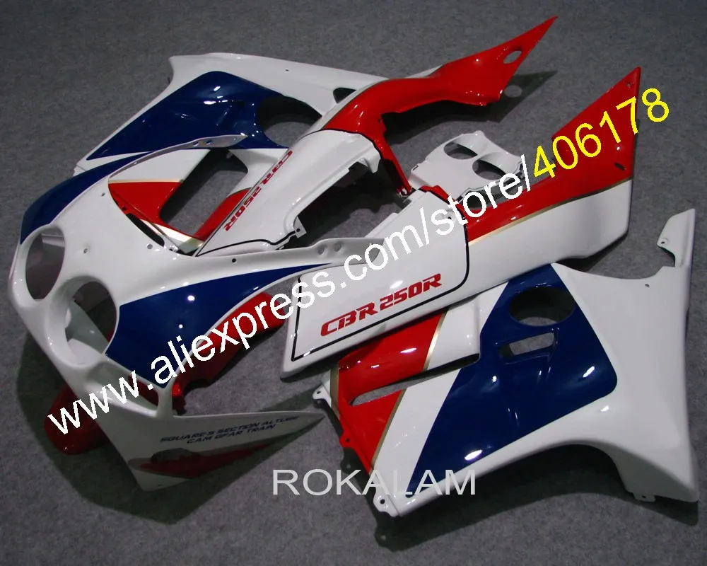 Дешевые обтекатель для Honda CBR 250 RR CBR250RR MC19 1988 1989 88 89 красный мотоцикла синего цвета