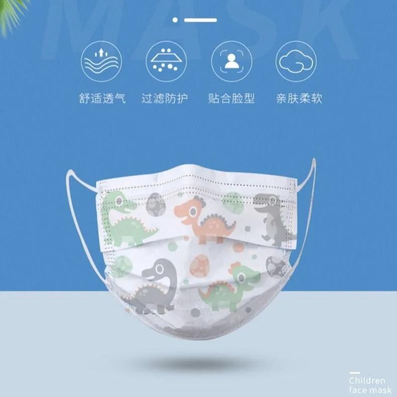

50 Pcs mask for face kids disposable Mouth Face Mask kids pattern kid cartoon maska kawaii children mask child Boy girl