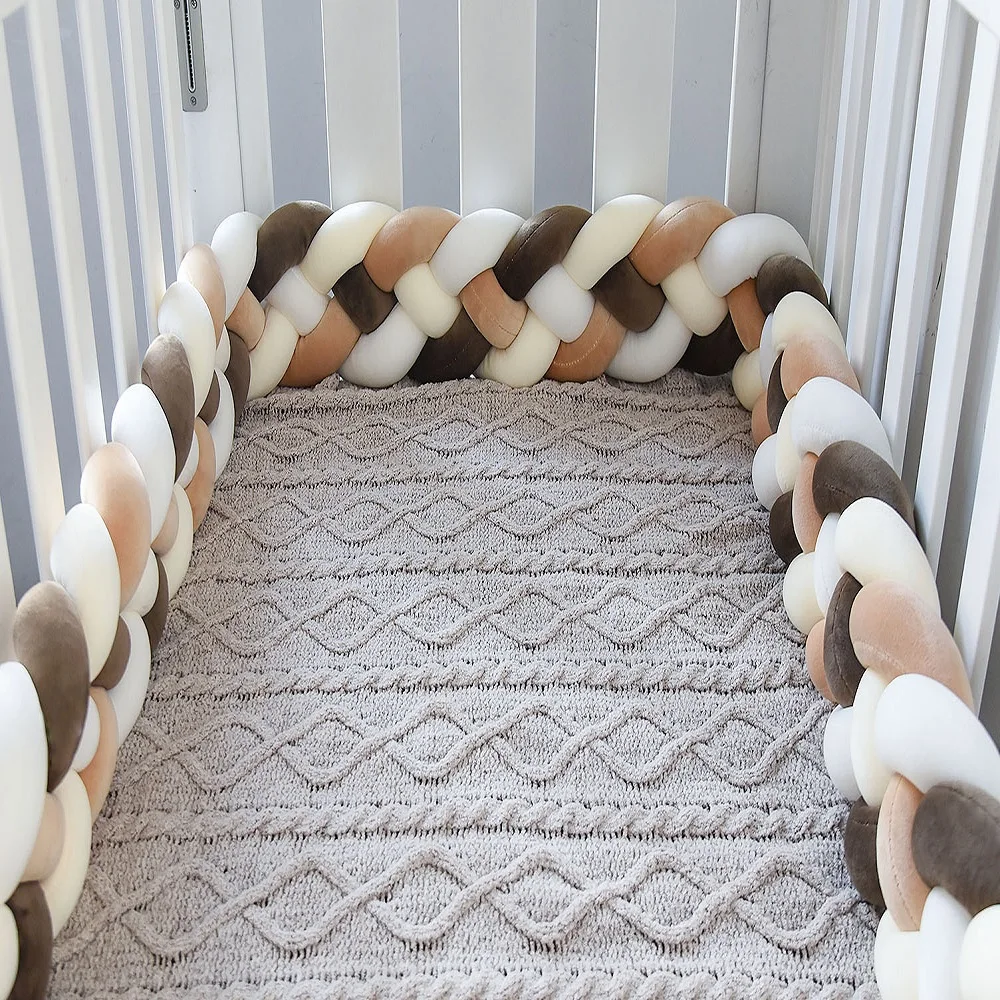 3M 4 Braided Baby Bumper Newborn Crib Pigtail Bed Cot Protector Cri Tour De Lit Bebe Tresse Room Decoration | Мать и ребенок