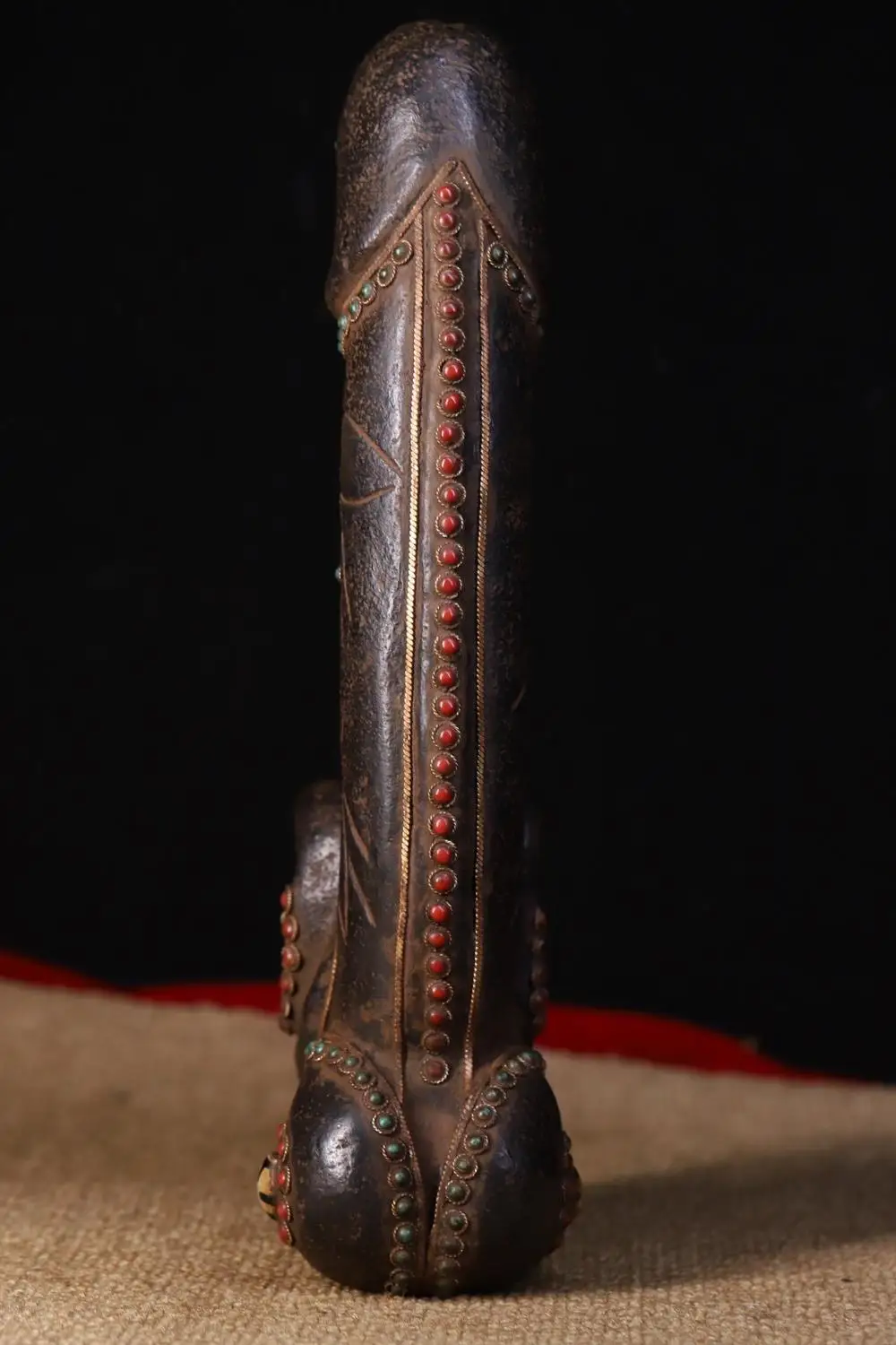 

Tibetan Monastery Natural meteorite hand-made filigree inlaid gemstones, Dzi bead giant sun god, with magnetism Pendant