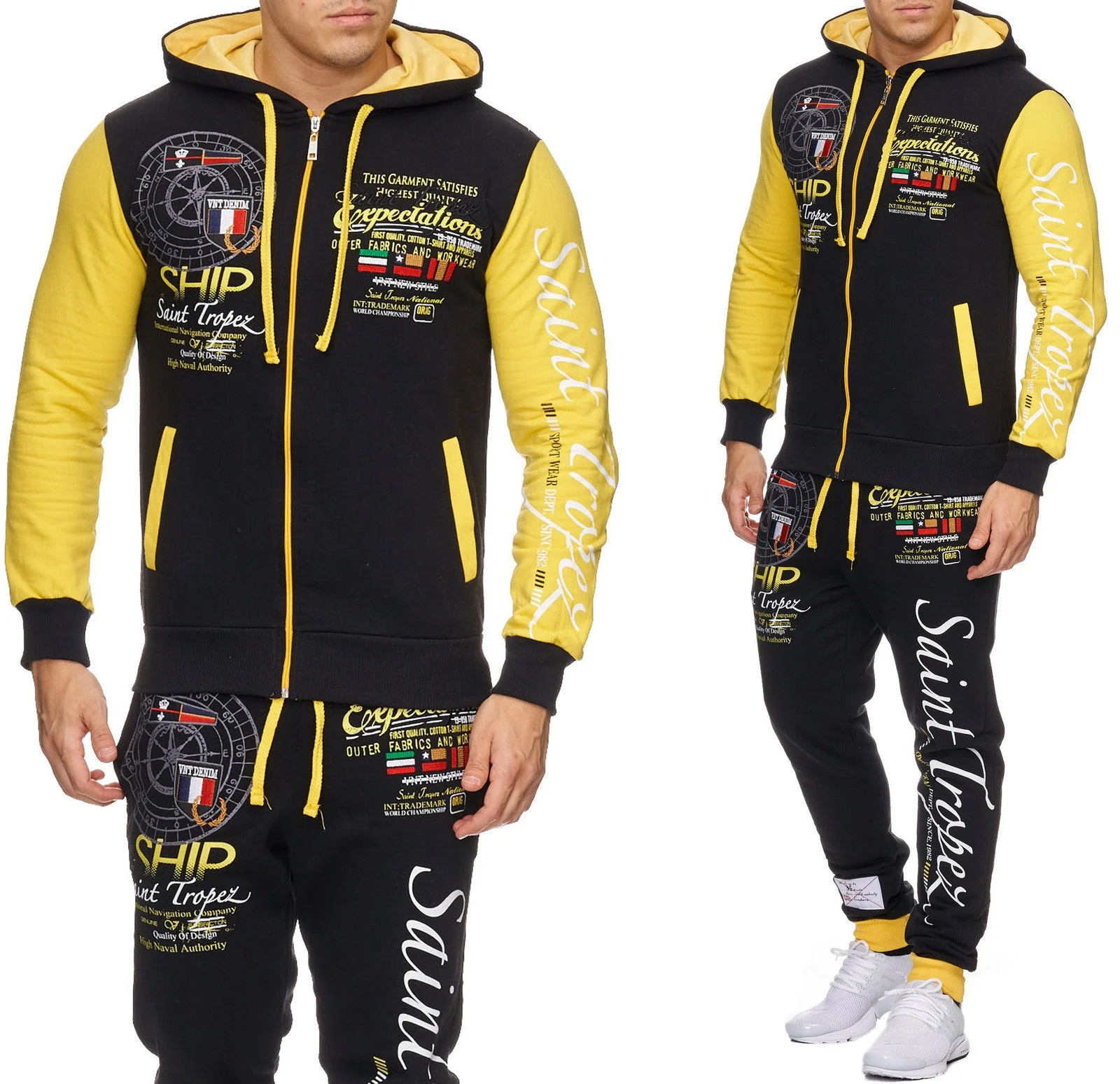 

ZOGAA 2021 Men New Men Fashion 2 Parts Hooded Sweatshirt And Pants Set Causal Long Sleeve Sportswear 4 Colors Freeshipping