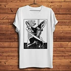 Футболка мужская с коротким рукавом, винтажная забавная тенниска с аниме паразитами и животными, Повседневная рубашка, уличная одежда унисекс, белый цвет, на лето