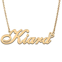 love heart kiara name necklace for women stainless steel gold silver nameplate pendant femme mother child girls gift