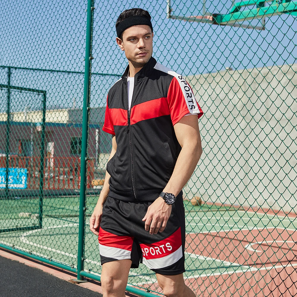 

Men's Leisure Sports Suit 2021 Summer Trend Loose Large Size Short Sleeve Outdoor Running Fitness Clothes