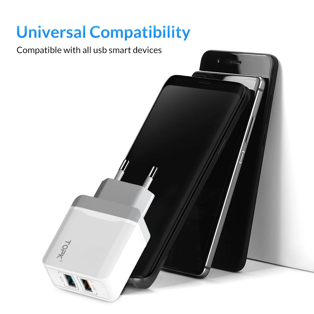 TOPK B244 Быстрая зарядка 3 0 18 Вт USB зарядное устройство для iPhone Xs X 8 7 быстрое телефона