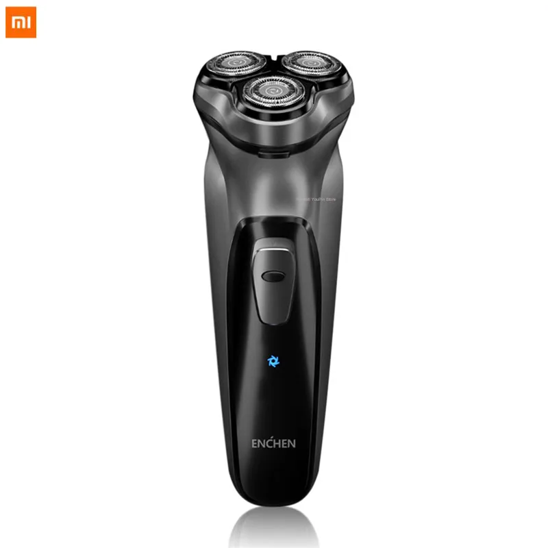 Черный Xiaomi электробритва barbeador бритва станок для бритья Электрический бритвенный станок для бритья триммер для бороды USB Три режущие головки 3 - Цвет: Черный