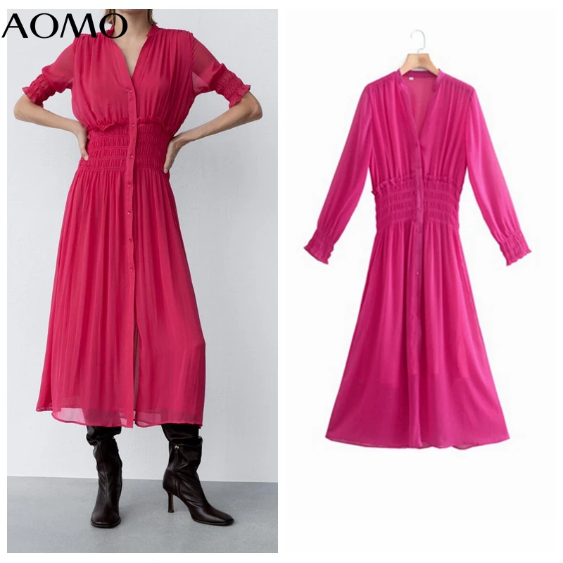 

Женское шифоновое платье-рубашка с оборками, с длинным рукавом