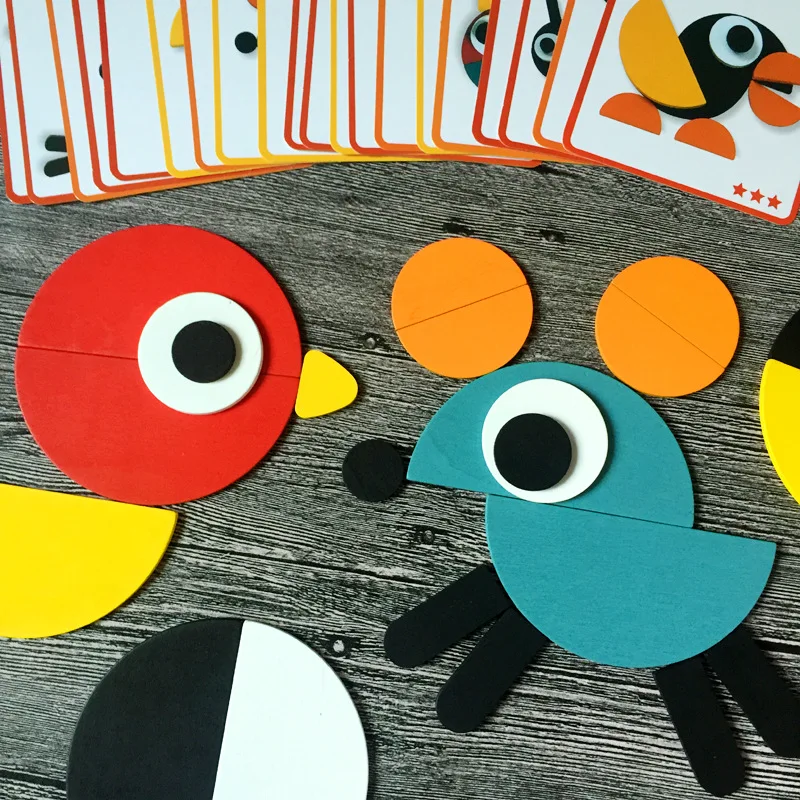 50 шт животное деревянная настольная игра головоломка набор Красочные Детские