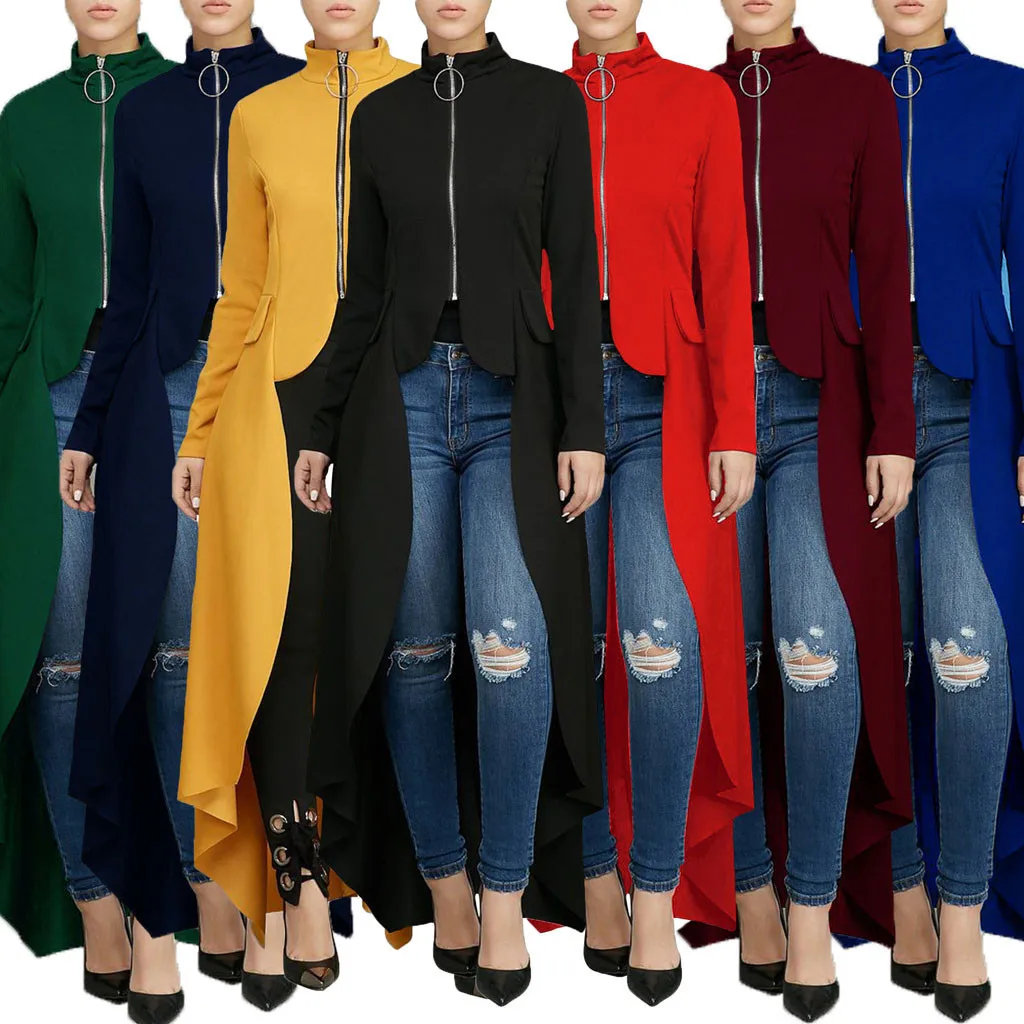 Пальто Женская блузка женские топы с высоким низом асимметричная застежка