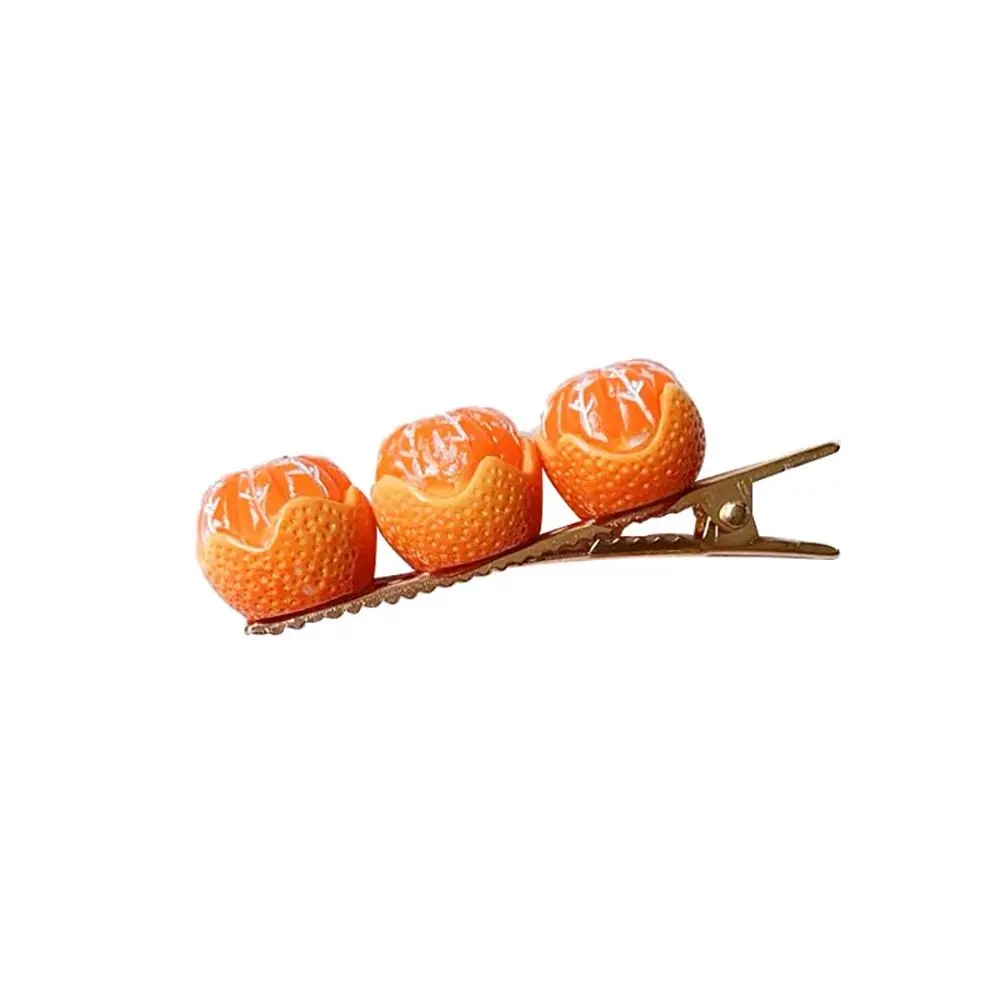 

1PC Cute Simulation Fruit Hair Clip For Girl Korean Style Half-peeled Orange Hairpin Sweet Girl Side Clip Fruit Duckbill Clip Ha