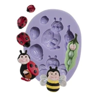 diy bees pods baby lady bug shape silicone mold for fondant chocolate epoxy sugarcraft mould pastry cup cake decorating