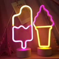 new led neon night light neon sign ice cream lights table lamp pastry display holiday creative shop home girl bedroom decoration