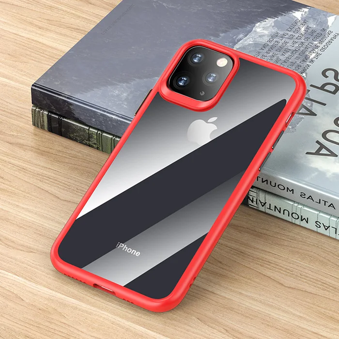 clear red ROCK для iphone 11 iphone 11 pro max чехол с кристаллами, прозрачная, для телефона защита soфт+ Твердый Чехол-гибрид для iphone 11 pro крышка - Цвет: clear red