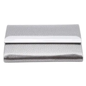 Gray Винтажный Унисекс из искусственной кожи Бизнес кредитный держатель для карт из нержавеющей стали модный ID держатель для карт - Цвет: Gray