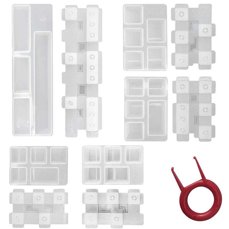 

DIY Silicone Keycap Resin Mold Compatible with Mechanical Gaming Keyboard Crystal Keycap Resin Mold Making Tool with Key Puller