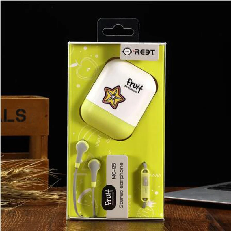 Симпатичные разноцветные наушники с изображением фруктов и конфет вкладыши 3 5 мм