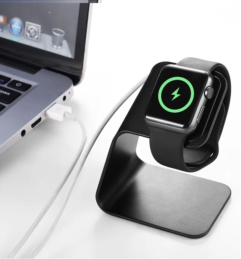 

Серебряная подставка для умных часов GOOSUU для Apple Watch, металлическая алюминиевая пластиковая подставка-держатель для часов/Подставка для зар...