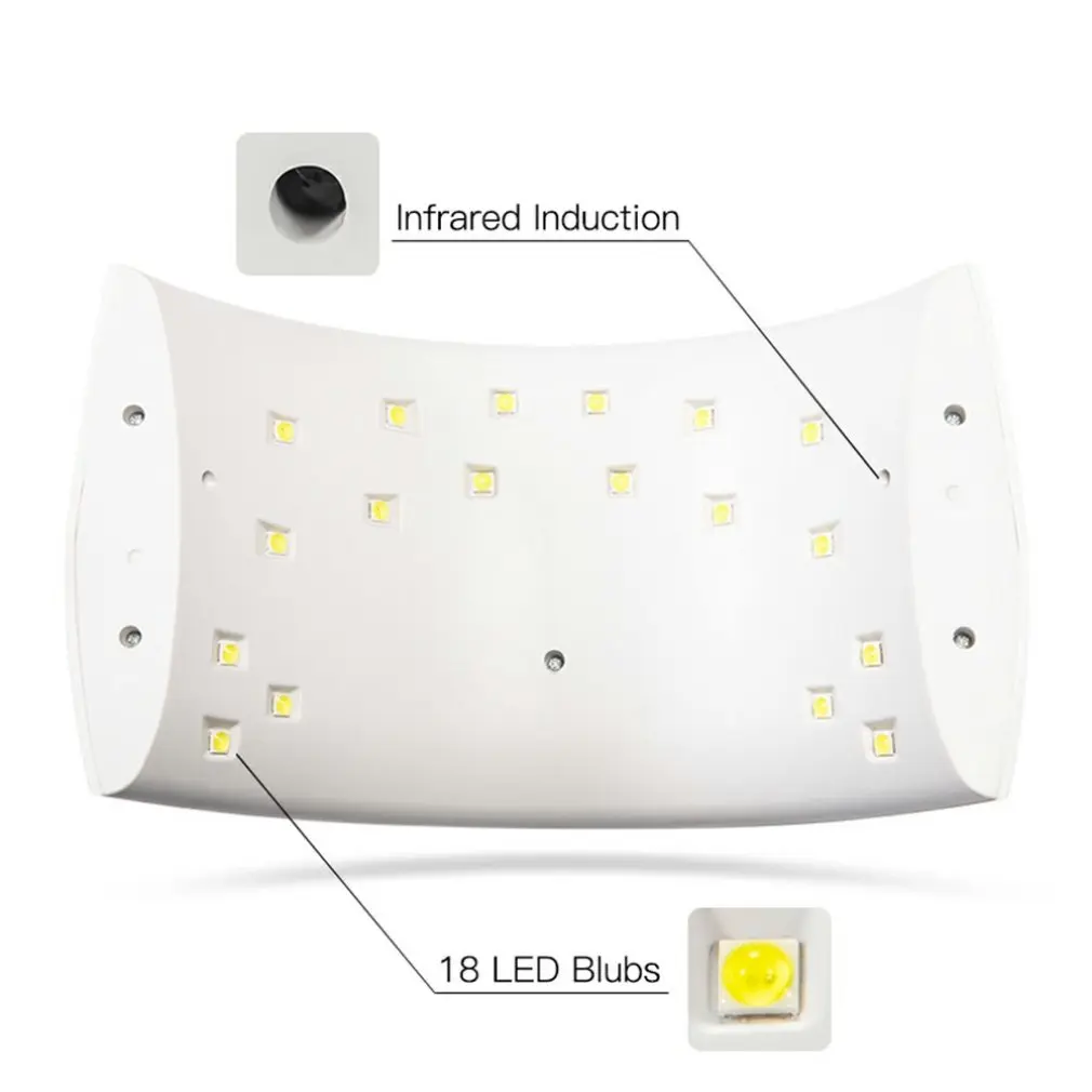 

UV LED Nail Lamp Nail Dryer 36W Dual Light Source Induction Nail Phototherapy Machine UV Lamp LED Nail Device
