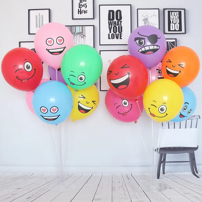 

100PCS 12 Inch Thick Mix Smiley Balloon Birthday Party Funny Expression Store Celebration Event Decoration Balloon