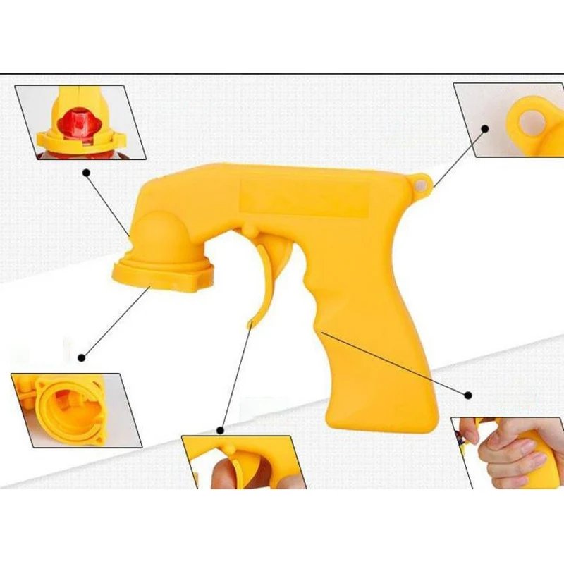 

Spray Adaptor Paint Care Aerosol Spray Gun Handle with Full Grip Trigger Locking