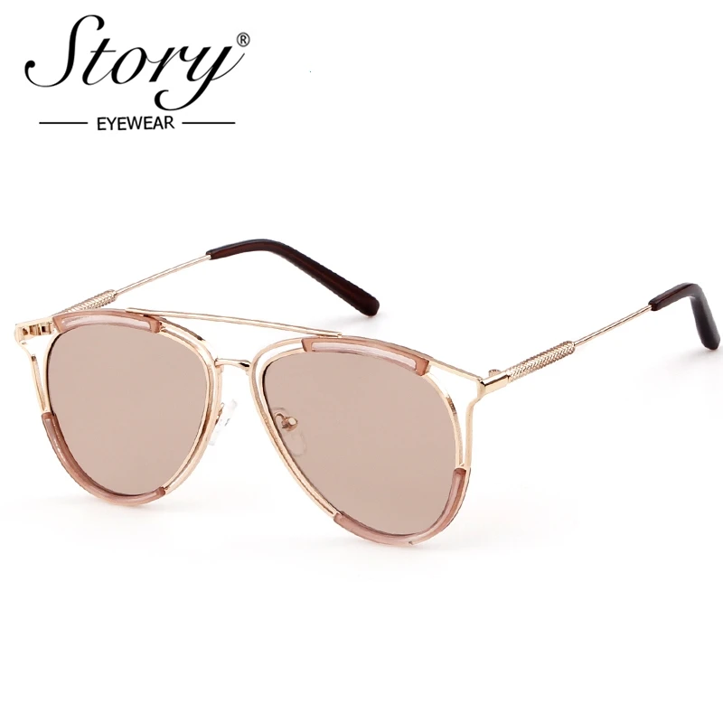 Женские солнцезащитные очки в винтажном ретро-стиле с металлической оправой