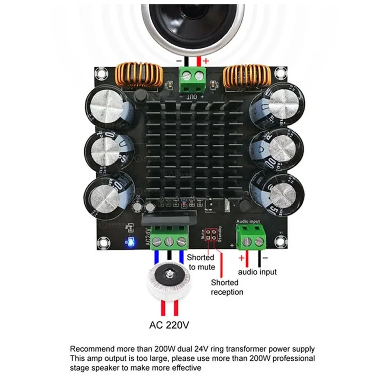 420 Вт TDA8954TH BTL Mode HIFI моно цифровой усилитель плата высокой мощности сценический