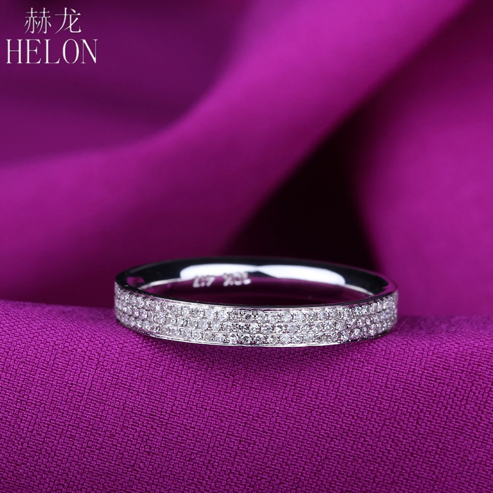 HELON однотонное 14 к белое золото 0.45ct подлинные натуральные бриллианты Половина