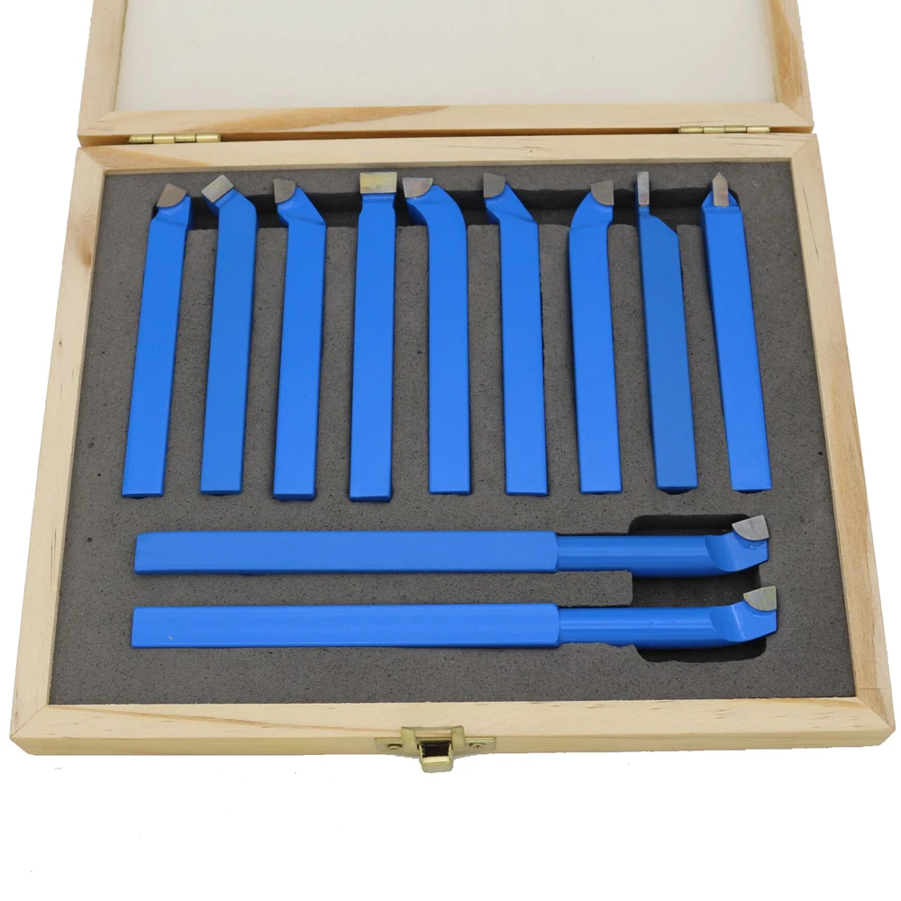 

11pcs Metal Carbide Welding Lathe Tools For woodworking Carbide Brazed Tipped Cutter Tool Bit Cutting Kit 8mm 10mm Optional