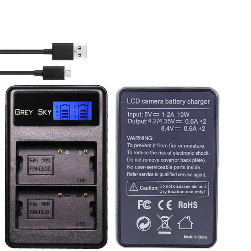 EN-EL3e EN EL3e ENEL3e 2400mAh батарея БАТАРЕИ Акку + LCD USB зарядное устройство для Nikon D30 D50 D70 D70S