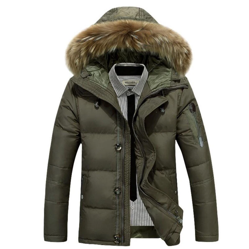 Мужское пальто с меховым воротником длинная теплая хлопковая парка болотного
