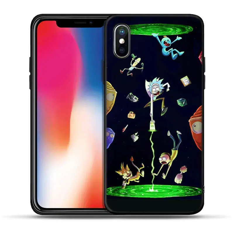 Аниме Рик и Морти мультфильм чехол для телефона аниме для iPhone 5S, SE 6 6s 7 8 plus Мягкий ТПУ силиконовый чехол для iPhone X XR XS MAX чехол