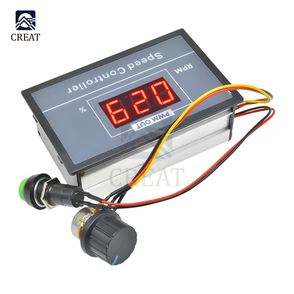 Контроллер скорости двигателя PWM с поворотным переключателем потенциометра B100K DC