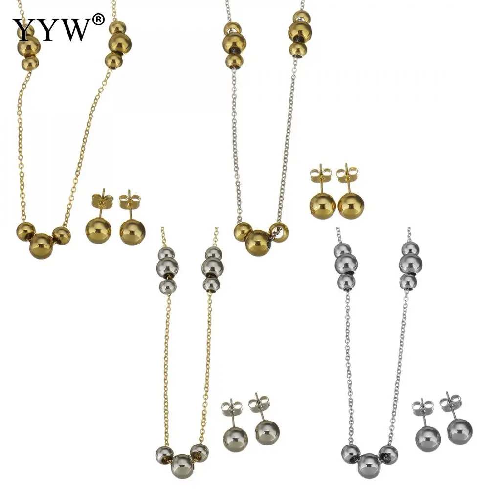 Women Necklace Earring Set Bridal Wedding Prom Jewelry Stainless Steel Elegant Dubai Jewellery Sets For | Украшения и аксессуары