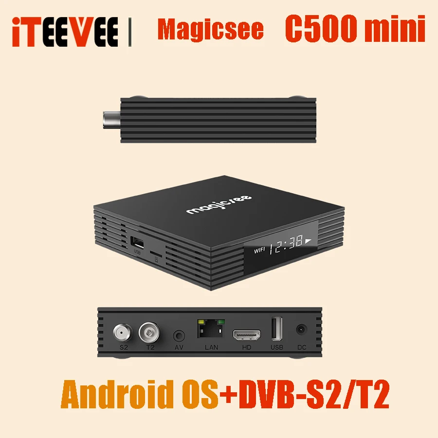 ТВ-приставка C500 MINI 4K Amlogic S905W 1 ГБ 2 Гб ОЗУ 8 ПЗУ 6 Android 9 4G/5G двухдиапазонный Wi-Fi + DVB-S/S2/+