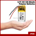 Перезаряжаемый литий-ионный аккумулятор 80 мАч, 401120, 3,7 в, литий-полимерный аккумулятор для MP3, MP4, GPS, bluetooth колонки, гарнитура, Смарт-часы