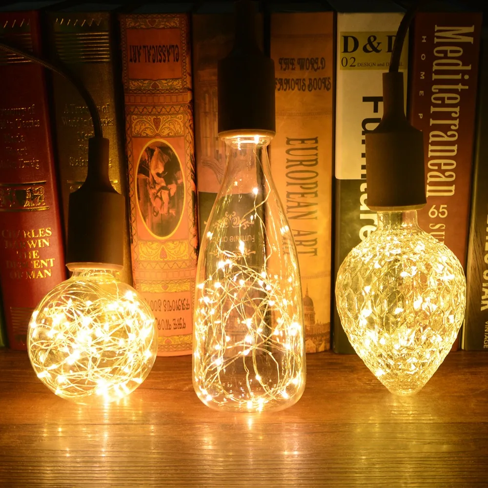 

Creative Edison Light Bulb Vintage Decoration LED Filament lamp Copper Wire String E27 110V 220V Replace Incandescent Bulbs