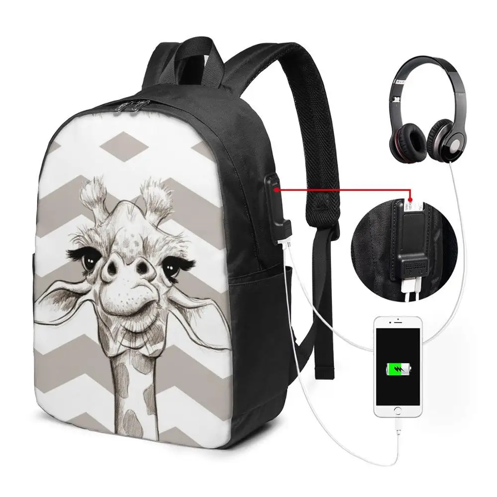 

Giraffe Backpack Giraffe Backpacks Teenage Schoolbag Bag Pattern Trendy Multi Function High quality Bags