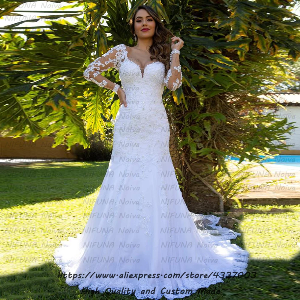 Vestido de noiva 2020 свадебные платья abiti da sposa роскошные кружевные с бисером кристаллами