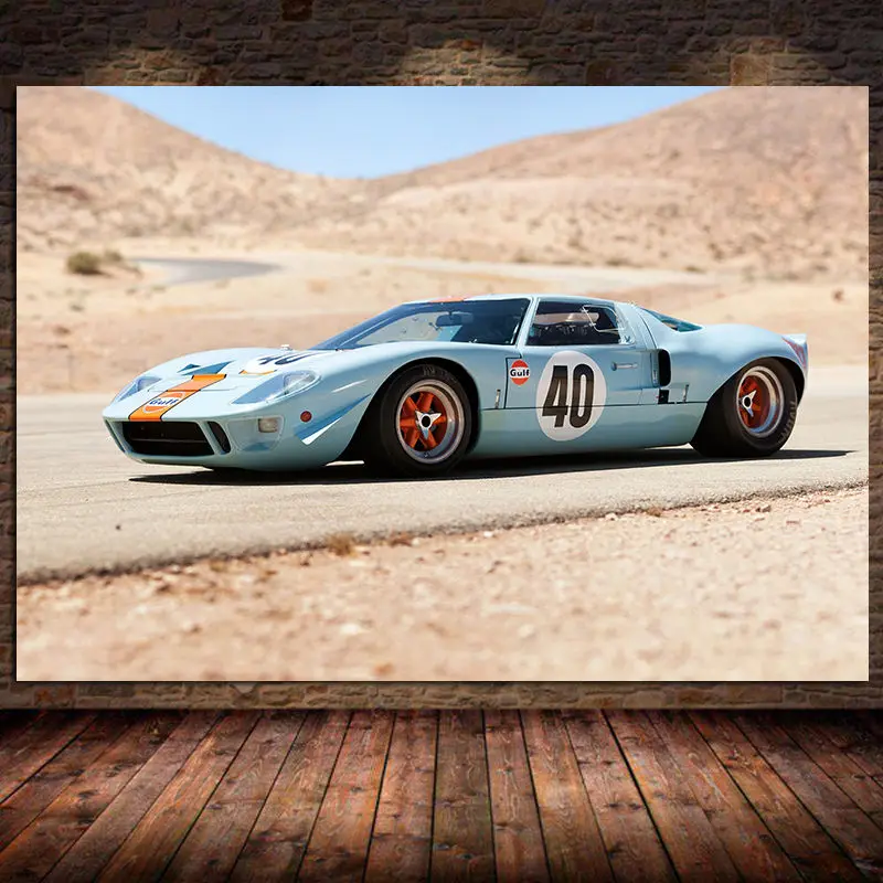 Картина на холсте гоночный автомобиль голф GT40 Le Mans классический плакат и принты